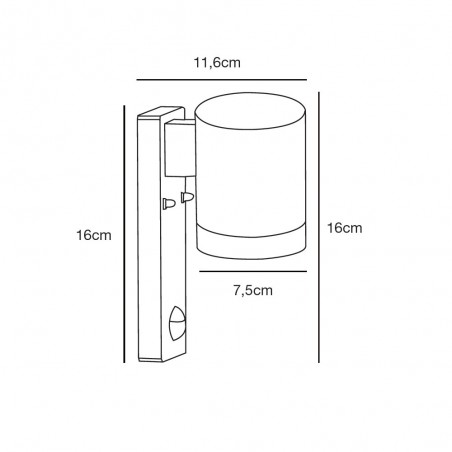 Applique Exterieur avec capteur de mouvement Tin Maxi
