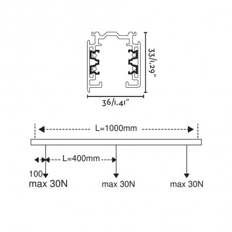 Kit Rail pour spots (1 mètre)