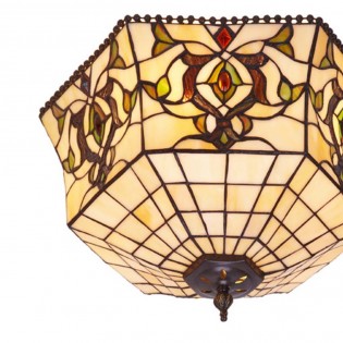Plafón de techo Hexa cristal Tiffany