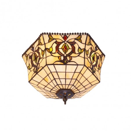 Plafón de techo Hexa cristal Tiffany