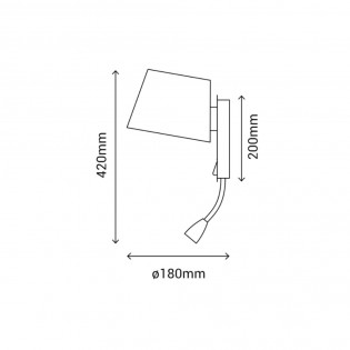 Applique avec lecteur LED et USB Nabia