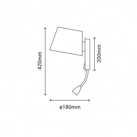 Applique avec lecteur LED et USB Nabia