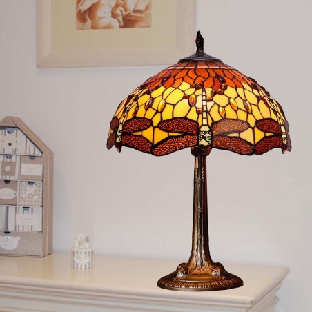Lámpara de mesa Tiffany Belle Amber