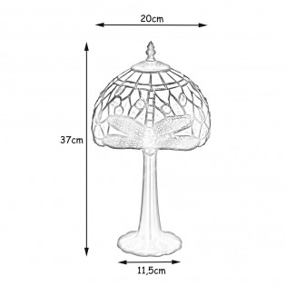 Lámpara de mesa Belle Epoque con cristal Tiffany