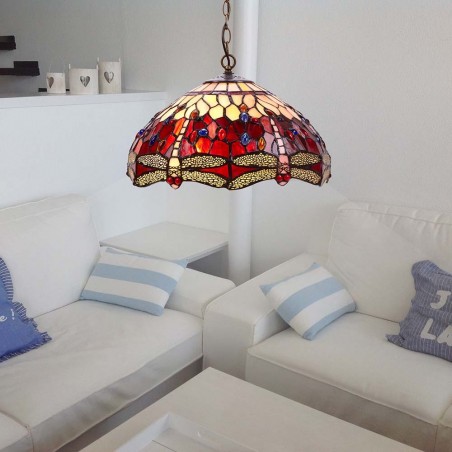Lámpara colgante Belle Rougue cristal Tiffany II