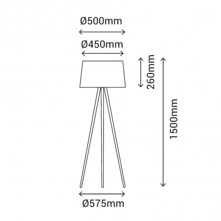 Lampadaire Trepied Ona Wood