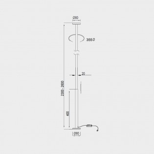 Lámpara de pie/colgante LED Vertical (30W)