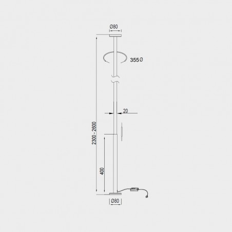 Lámpara de pie/colgante LED Vertical (30W)