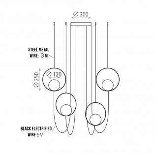 Suspension á LED Halo (4x5W)