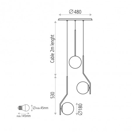 Lampe de suspension Maui (3 lumieres)