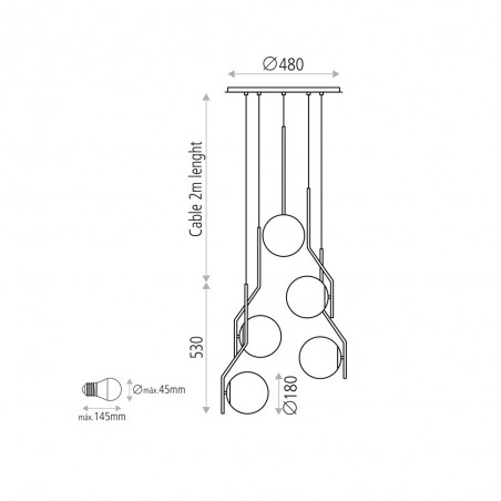 Lampe de suspension Maui (5 lumieres)