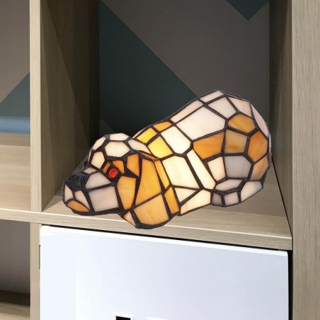 Lámpara de sobremesa cristal Tiffany Marfil