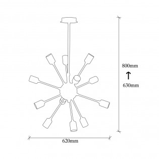 Lampe de plafond Cooper (12 lumieres)