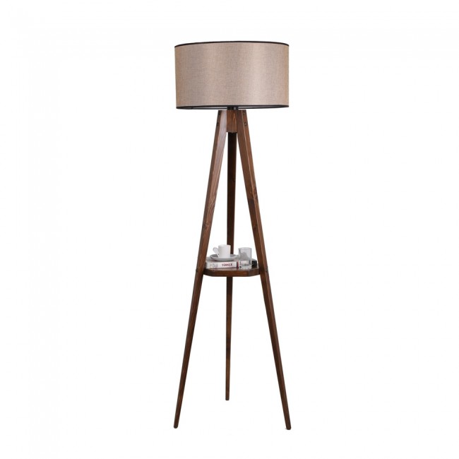 Lampadaire trépied avec étagère Grady Lampadaire trépied avec étagère Grady