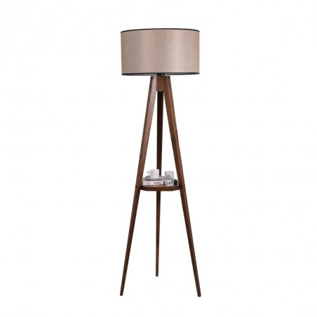 Lampadaire trépied avec étagère Grady