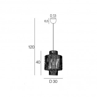 Lampe de suspension Cancun Noir