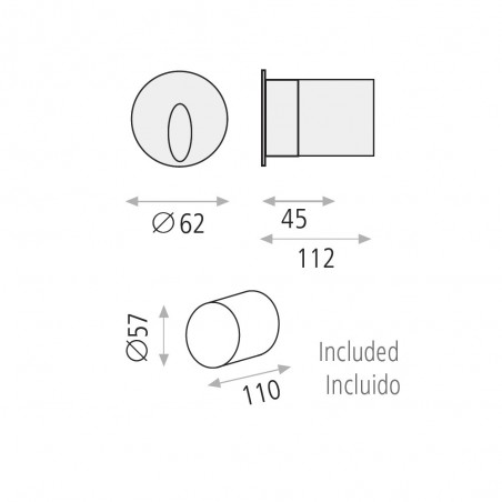 Applique LED Encastre Exterieur Orion (3W)
