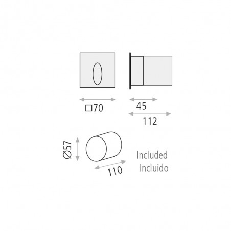 Applique LED Encastre Exterieur Virgo (4W)