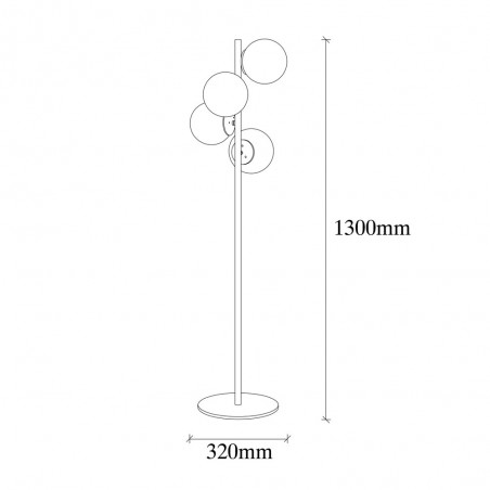 Lampadaire Sinza Transparent (4 lumieres)