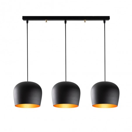 Regletté de suspension Harvey 22 Noir (3 lumieres)