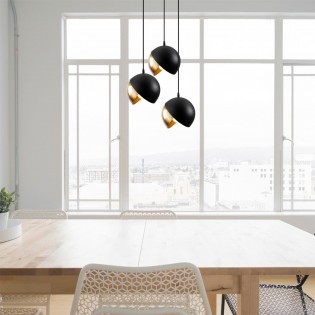 Lampe de plafond Harvey 20 Noir/Or (3 lumieres)
