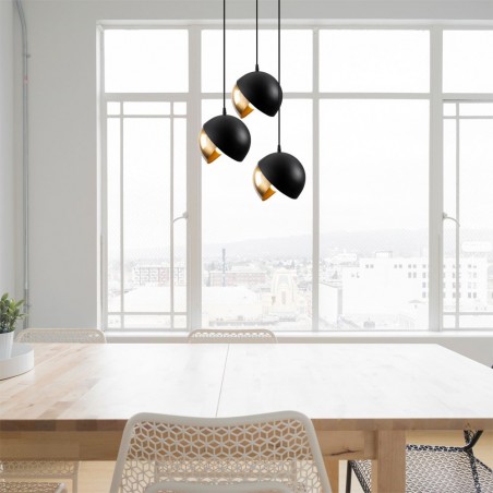 Lampe de plafond Harvey 20 Noir/Or (3 lumieres)