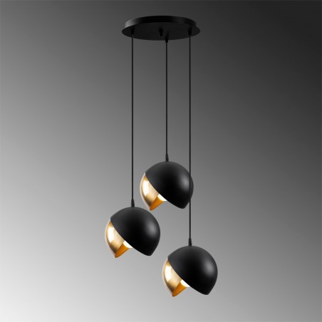 Lampe de plafond Harvey 20 Noir/Or (3 lumieres)
