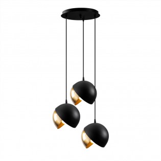 Lampe de plafond Harvey 20 Noir/Or (3 lumieres)