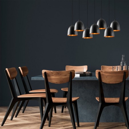 Lampe de suspension Asney 16 Noir (7 lumieres)