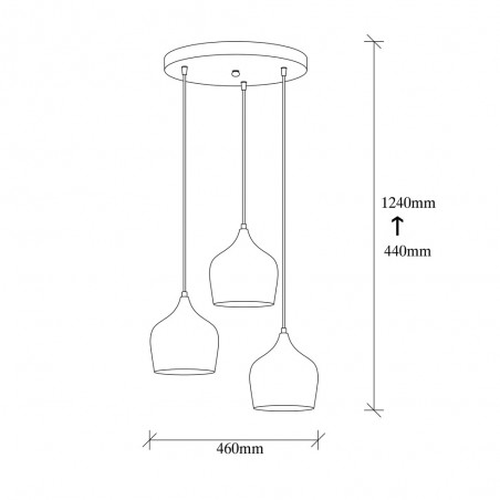 Lampe de suspension Momo 22 Vintage (3 lumieres)