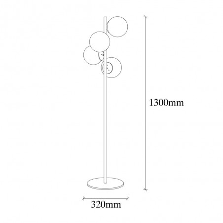 Lampadaire Sinza II Opale (4 lumieres)