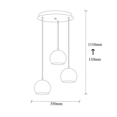 Lampe de suspension Harvey 15 Platin (3 lumieres)
