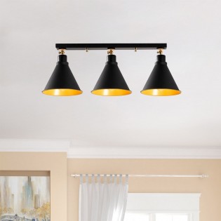 Regletté de plafond Harvey 20 Noir (3 lumieres)