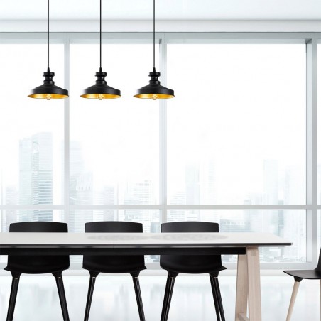 Regletté de suspension Harvey 22 Noir II  (3 lumieres)