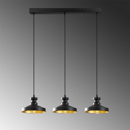 Regletté de suspension Harvey 22 Noir II  (3 lumieres)