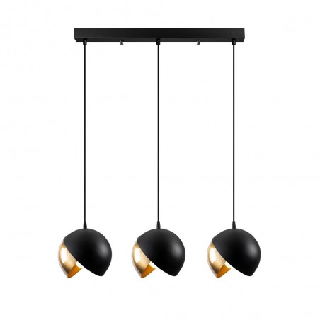 Regletté de suspension Harvey 20 Noir/Or (3 lumieres)