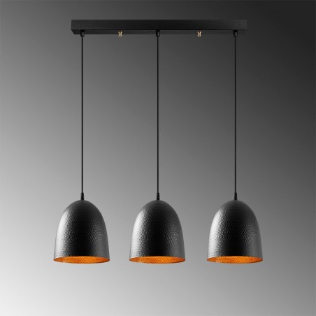Regletté de plafond Asney 20 Noir (3 lumieres)