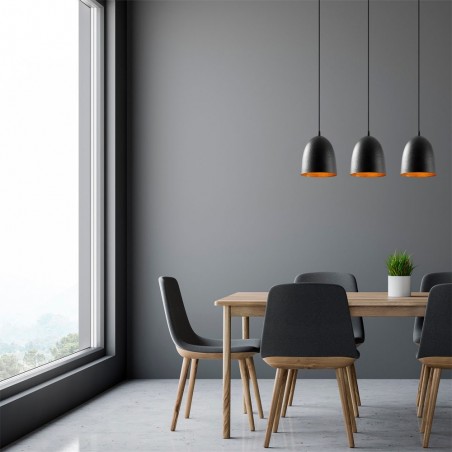 Regletté de plafond Asney 20 Noir (3 lumieres)