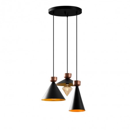 Lampe de plafond Momo Mix Noir/Cuivre (3 lumieres)