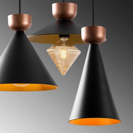Lampe de plafond Momo Mix Noir/Cuivre (3 lumieres)