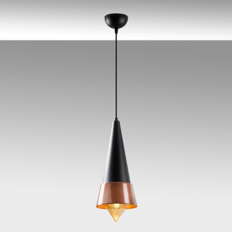 Lampe de suspension Momo 19 Noir/Cuivre