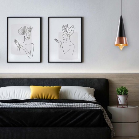 Lampe de suspension Momo 19 Noir/Cuivre