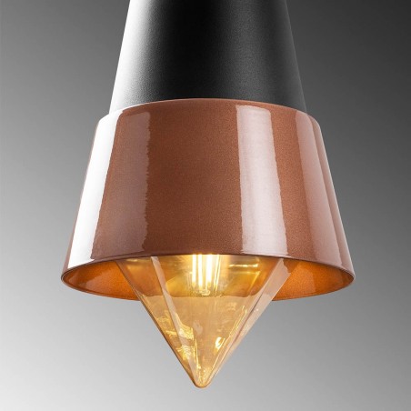 Lampe de suspension Momo 19 Noir/Cuivre