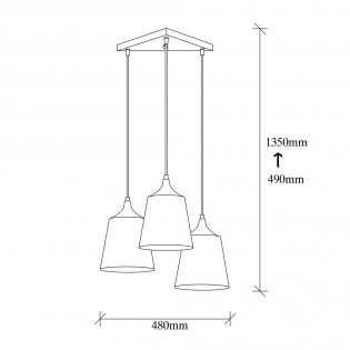 Lampe de suspension Momo 20 Noir (3 lumieres)