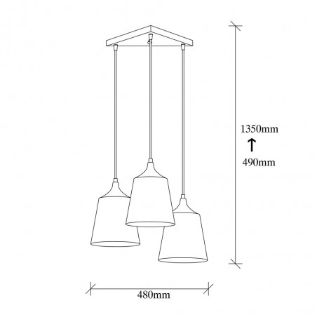 Lampe de suspension Momo 20 Noir (3 lumieres)