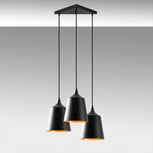 Lampe de suspension Momo 20 Noir (3 lumieres)