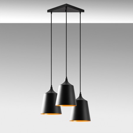 Lampe de suspension Momo 20 Noir (3 lumieres)