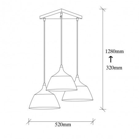 Lampe de plafond Momo 25 Noir (3 lumieres)