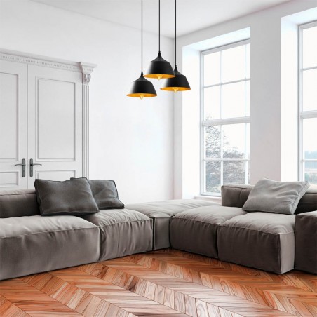 Lampe de plafond Momo 25 Noir (3 lumieres)