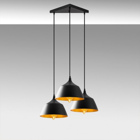 Lampe de plafond Momo 25 Noir (3 lumieres)